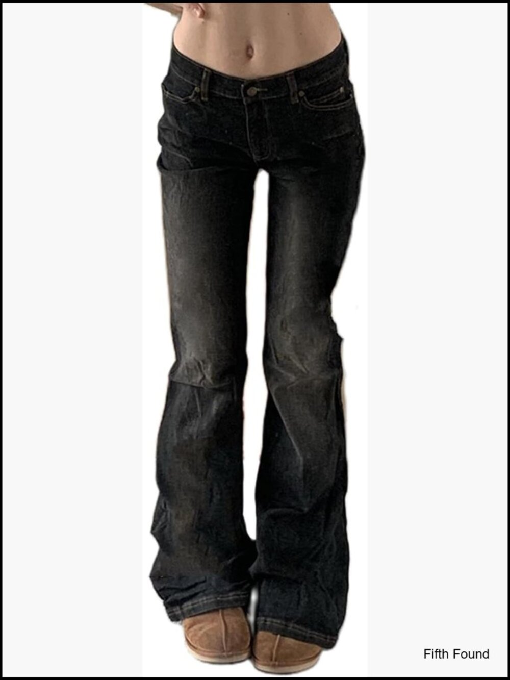 Y2K Bootcut Jeans Wide Leg Flared Denim Pants Low Rise Stretch Bell Bottom - Picture 1 of 4